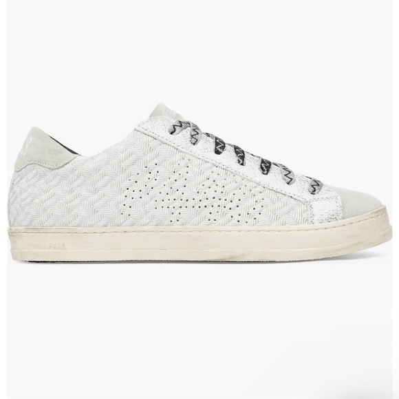 - P448 John White Leather Sneaker In Task White 35 - Picture 3 of 16